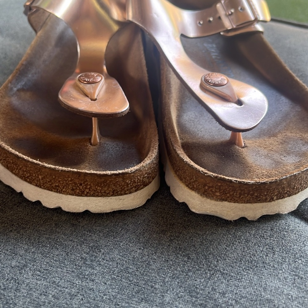 Birkenstock Rose Gold Sandals with Buckle - Picture 8 of 9